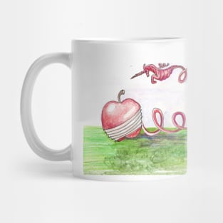 Red Apple Unicorn Horse Pony Lover Equestrian Fruit Loves Funny Silly Mug